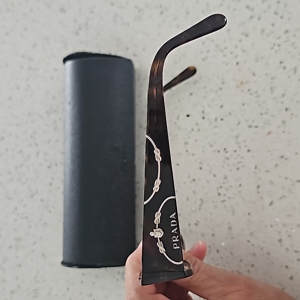 Prada 2005 Progressive Eyeglasses with Silver Logo details on wings